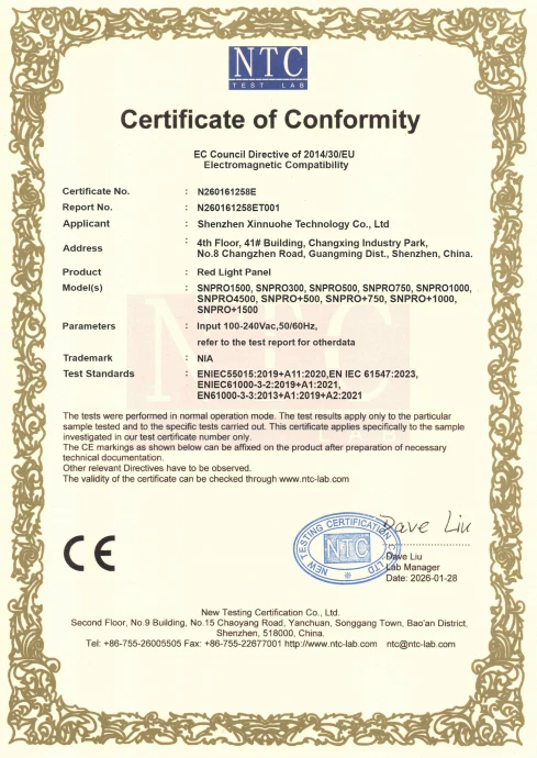 Certificat CE CEM Certificats CE CEM ShineNova SNPRO1500