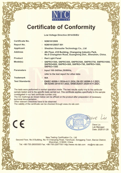Certificat CE LVD Certificat CE LVD ShineNova SNPRO1500